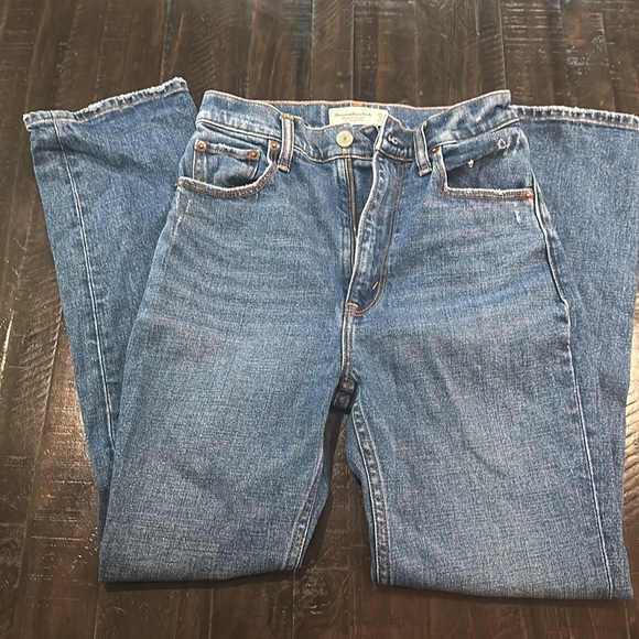 ABERCROMBIE & FITCH The Ankle Straight Ultra High Rise Curve Love jeans size 25 - Picture 4 of 5